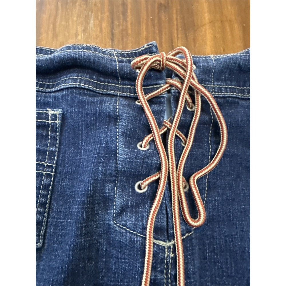 CAROLINA BLUES Sz 16 Long Denim Jean Lace Up Pencil Skirt Vintage Long - Picture 3 of 9